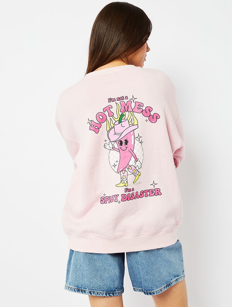 Skinny Dip x Mean Girls cropped sweatshirt in pink