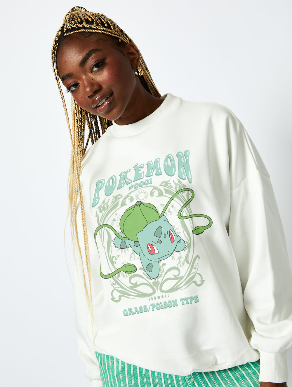 Pokémon #001 Bulbasaur Sweatshirt in Ecru