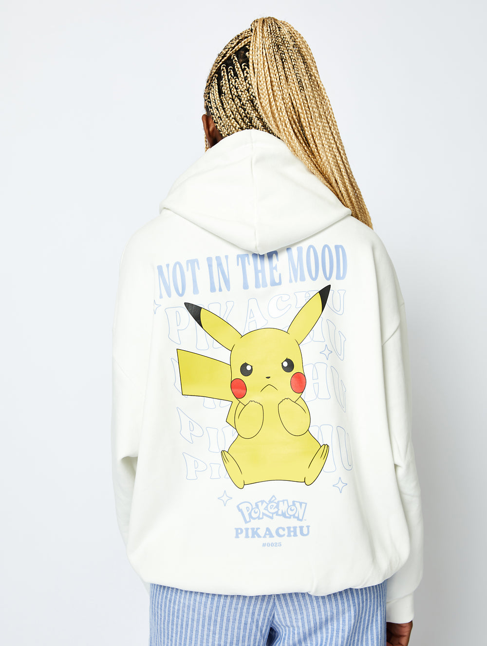 Pokémon #0025 Pikachu Hoodie in Ecru