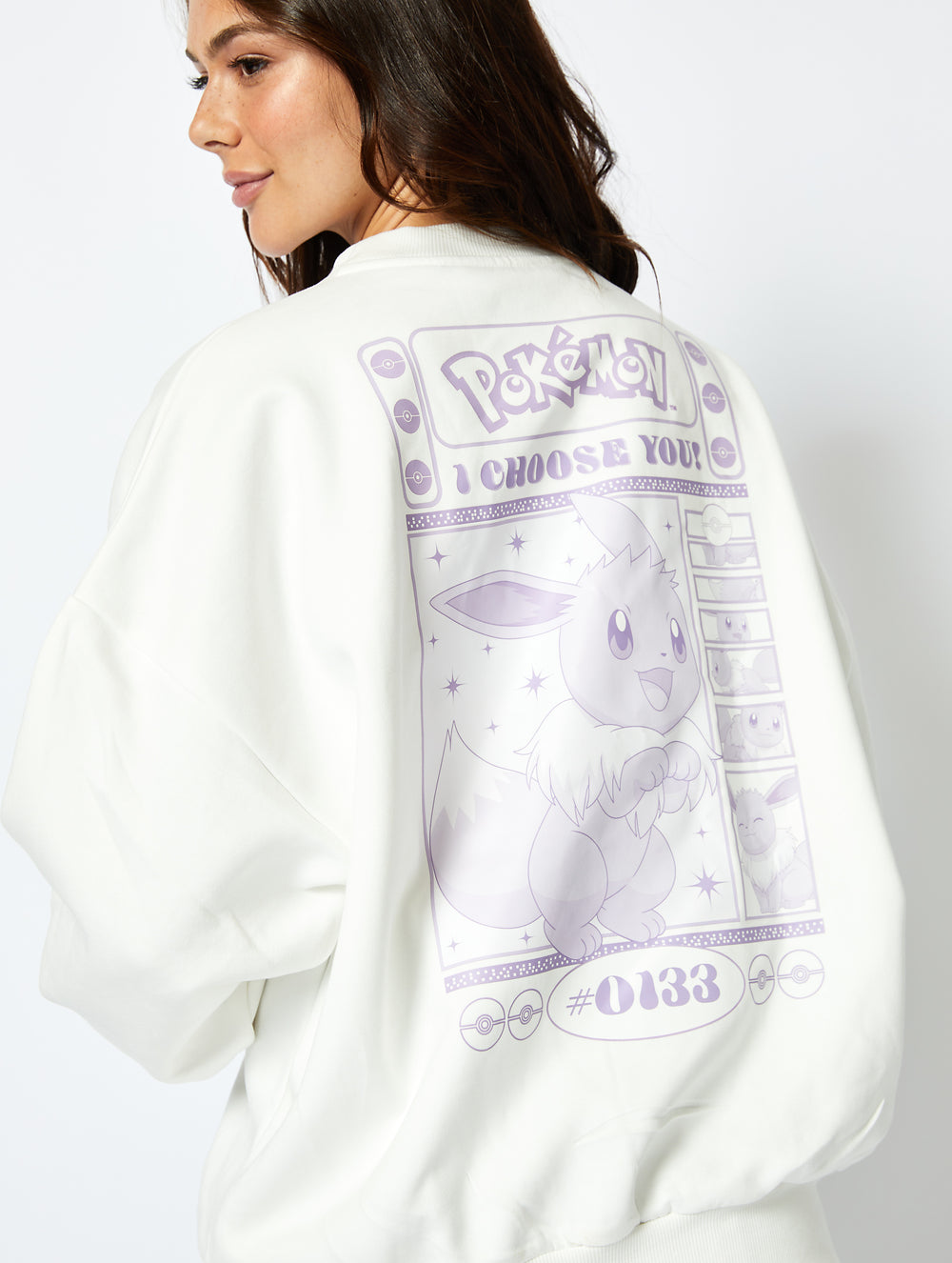 Pokémon #133 Eevee Sweatshirt in Ecru