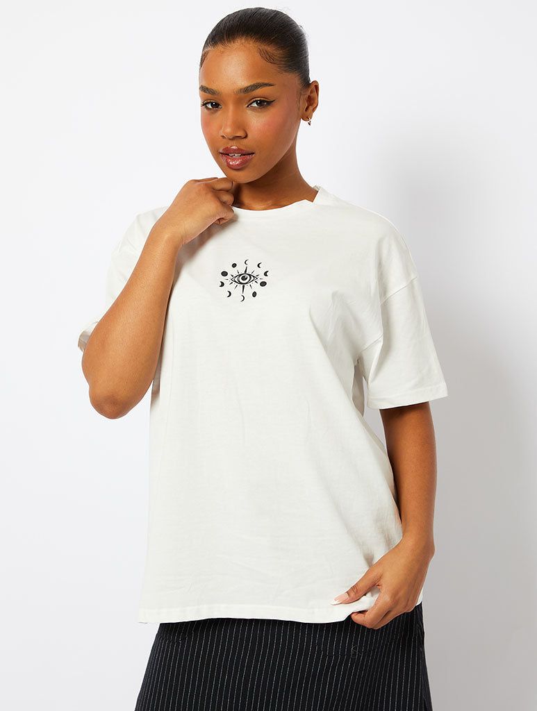 ACOTAR Moon Phase T-Shirt In Ecru