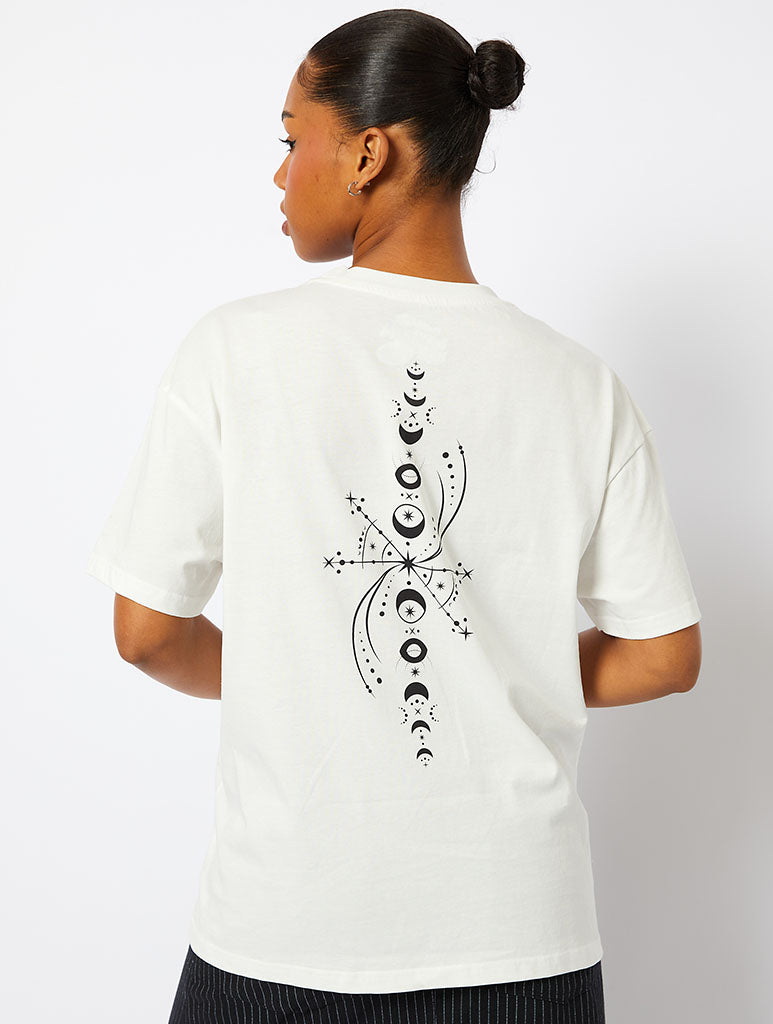 ACOTAR Moon Phase T-Shirt In Ecru