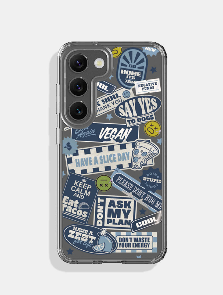 Blue Sticker Android Case