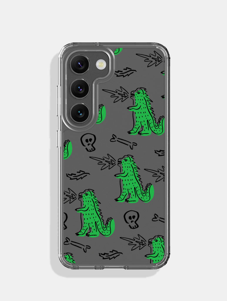 Green T-Rex Doodle Android Case