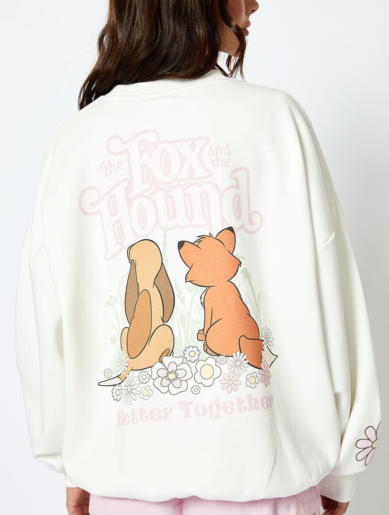 Disney The Fox and the Hound Sweatshirt in Ecru