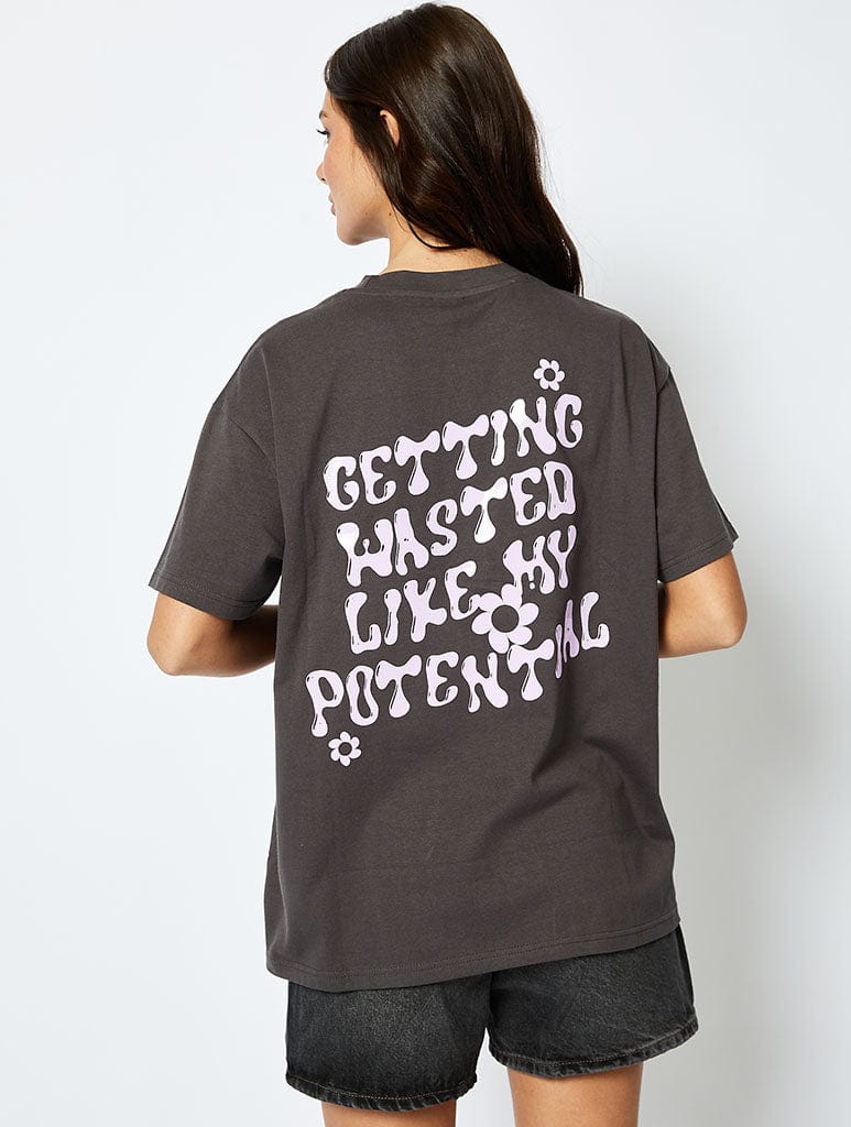 Getting Wasted T-Shirt in Charcoal