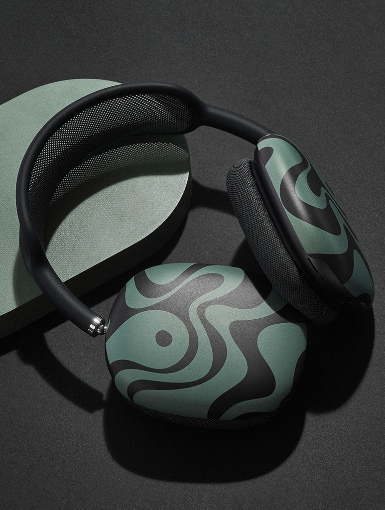 Green swirl AirPods Max Case in Matte