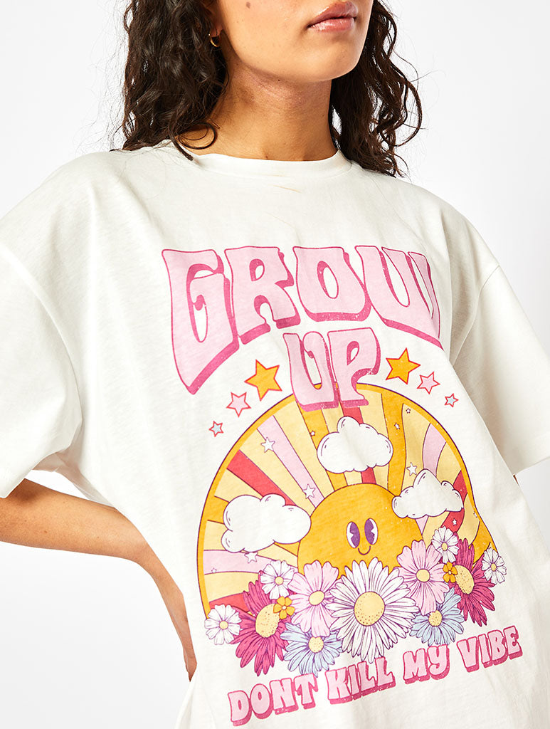 Grow Up T-Shirt In Ecru