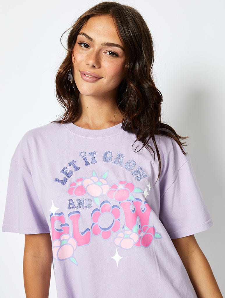 Let It Grow And Glow T-Shirt in Lilac