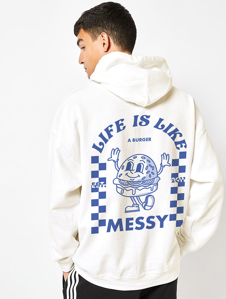 Life is Messy Hoodie in Ecru