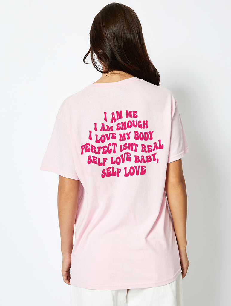 Mallows Beauty x Skinnydip Self Love T-Shirt In Pink