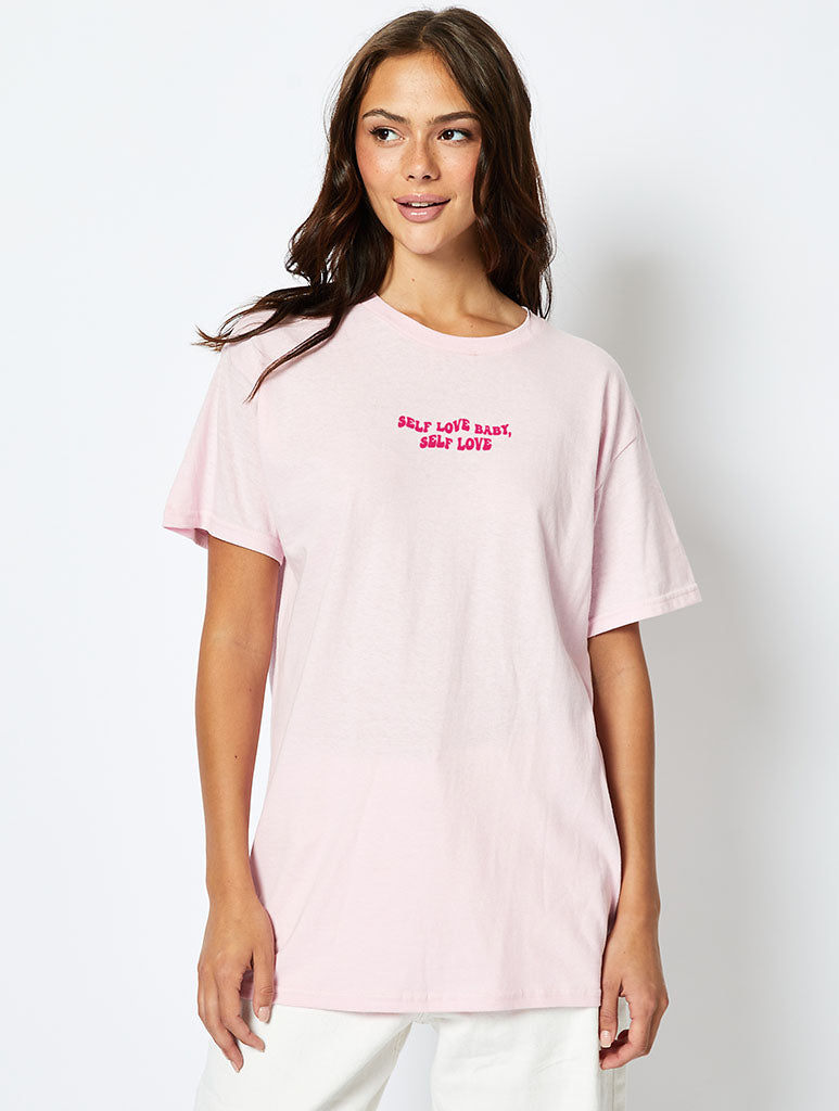 Mallows Beauty x Skinnydip Self Love T-Shirt In Pink