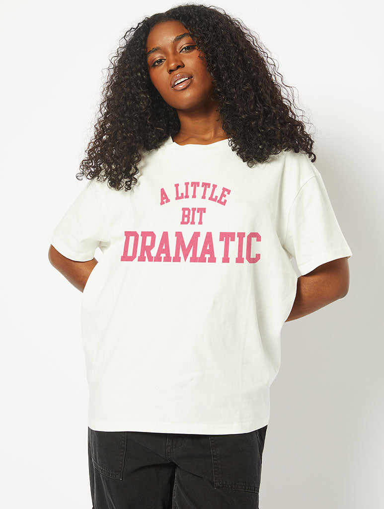 Mean Girls x Skinnydip A Little Bit Dramatic Ecru Oversized T-Shirt