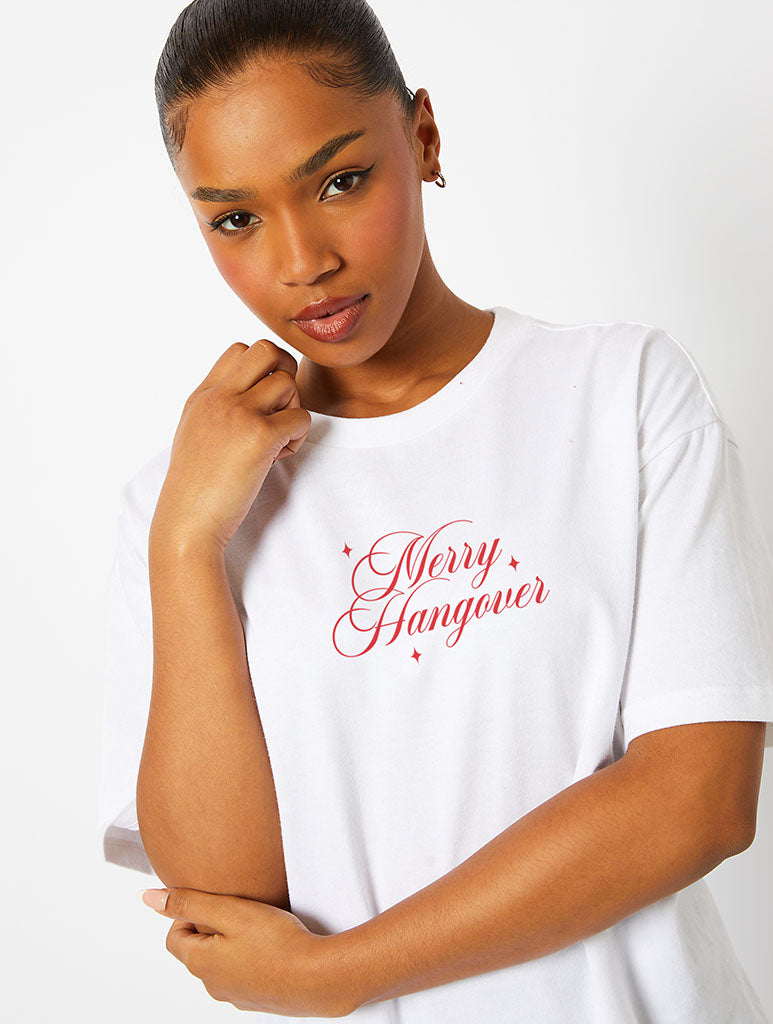 Merry Hangover T-Shirt in Ecru