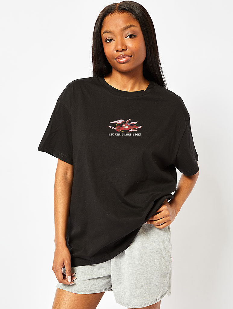 Disney Mushu Let The Games Begin T-Shirt In Black