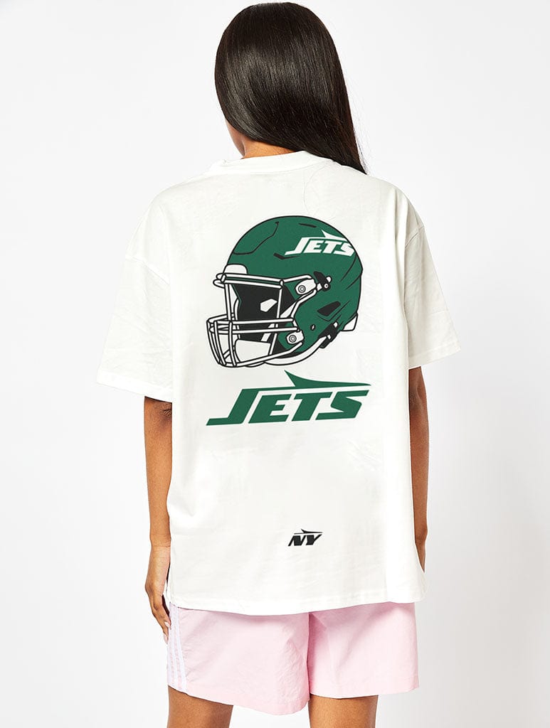 NFL x Skinnydip New York Jets T-Shirt in Ecru