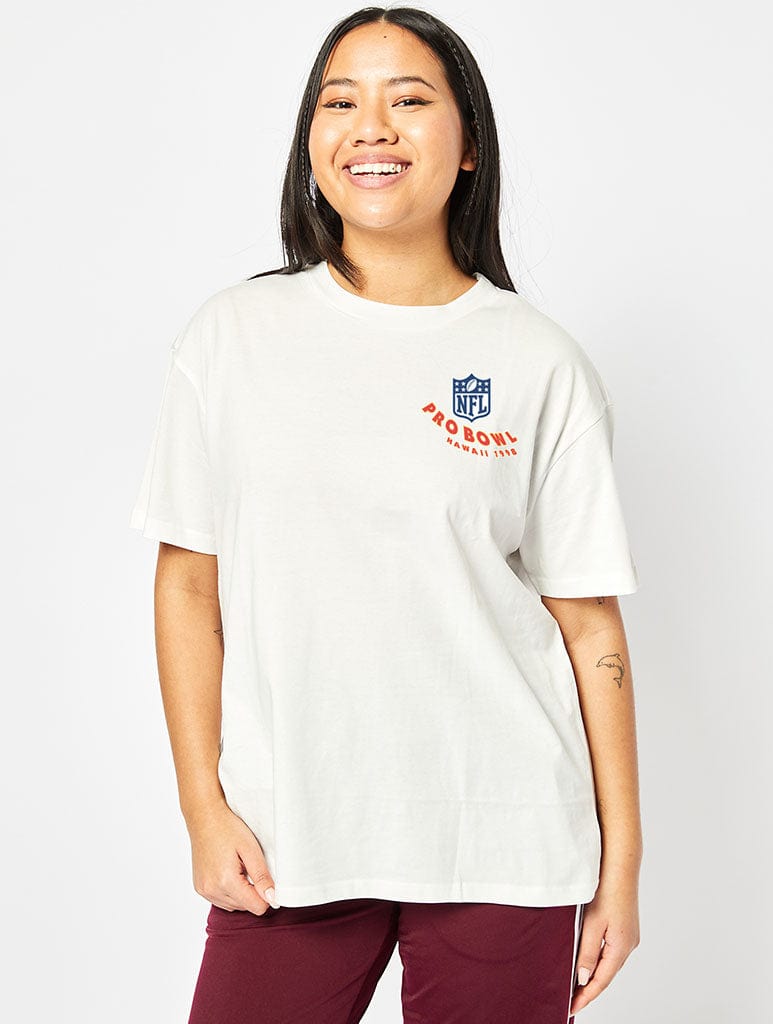 NFL x Skinnydip Pro Bowl Hawaii T-Shirt in Ecru