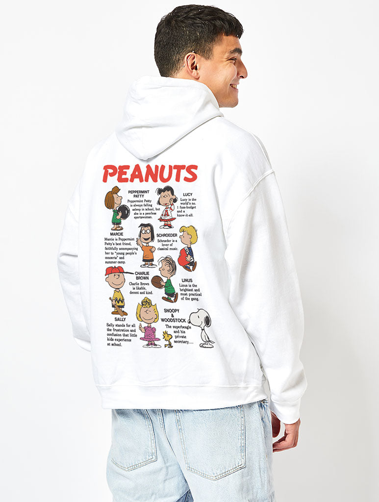 Peanuts x Skinnydip Snoopy Mixed Character Hoodie in Ecru