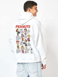 Peanuts x Skinnydip Snoopy Mixed Character Hoodie in Ecru