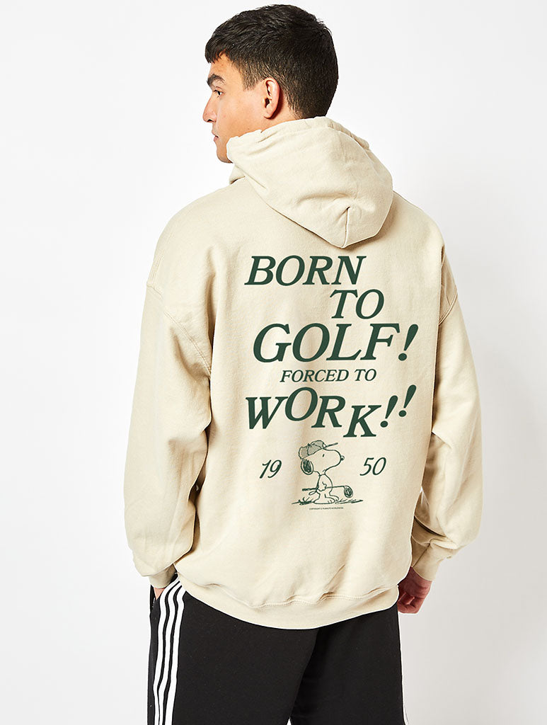 Peanuts x Skinnydip Snoopy Born to Golf Hoodie in Sand