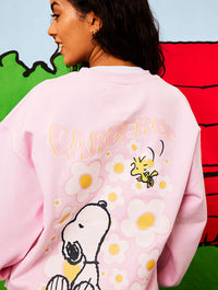 Peanuts x Skinnydip Snoopy Carefree Sweatshirt in Pink