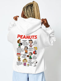 Peanuts x Skinnydip Snoopy Mixed Character Hoodie in Ecru