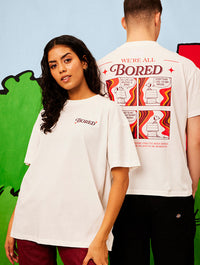 Peanuts x Skinnydip Snoopy We're All Bored T-Shirt in Ecru