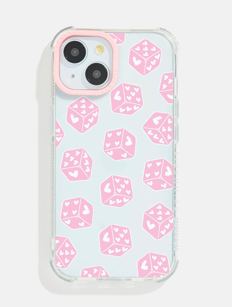 Pink Heart Dice Shock iPhone Case