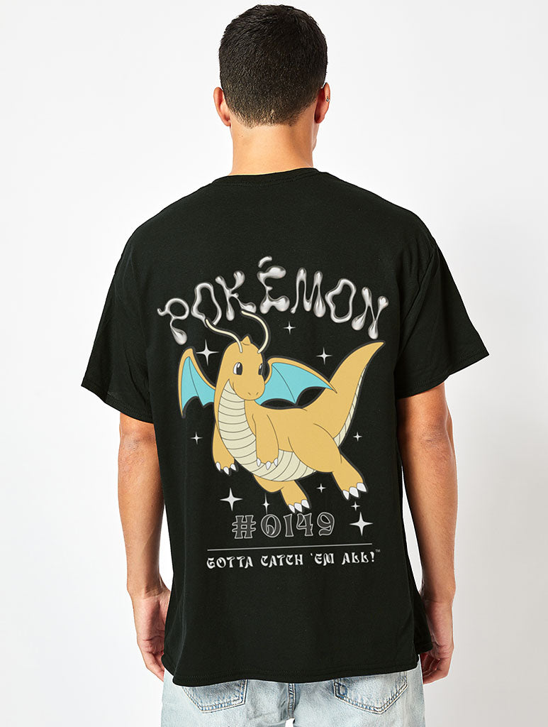 Pokémon Men's #0149 Dragonite T-Shirt In Black