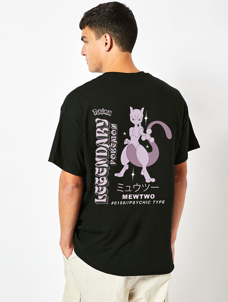 Pokémon #0150 Mewtwo Mens T-Shirt in Black