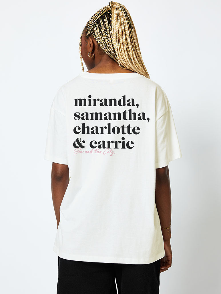 Sex And The City Quote T-Shirt In Ecru