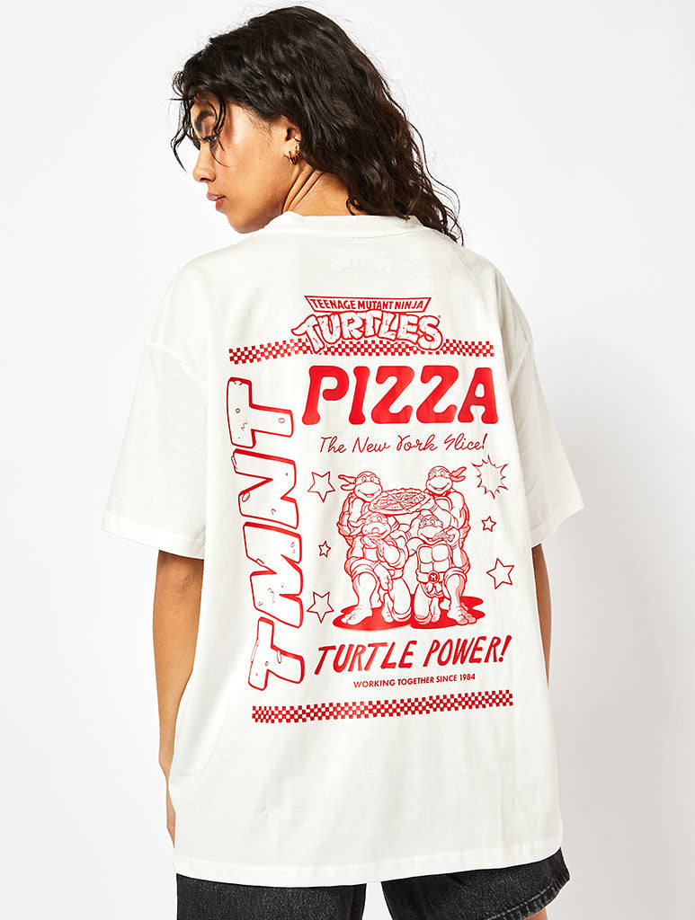 Teenage Mutant Ninja Turtles Pizza T-Shirt in White