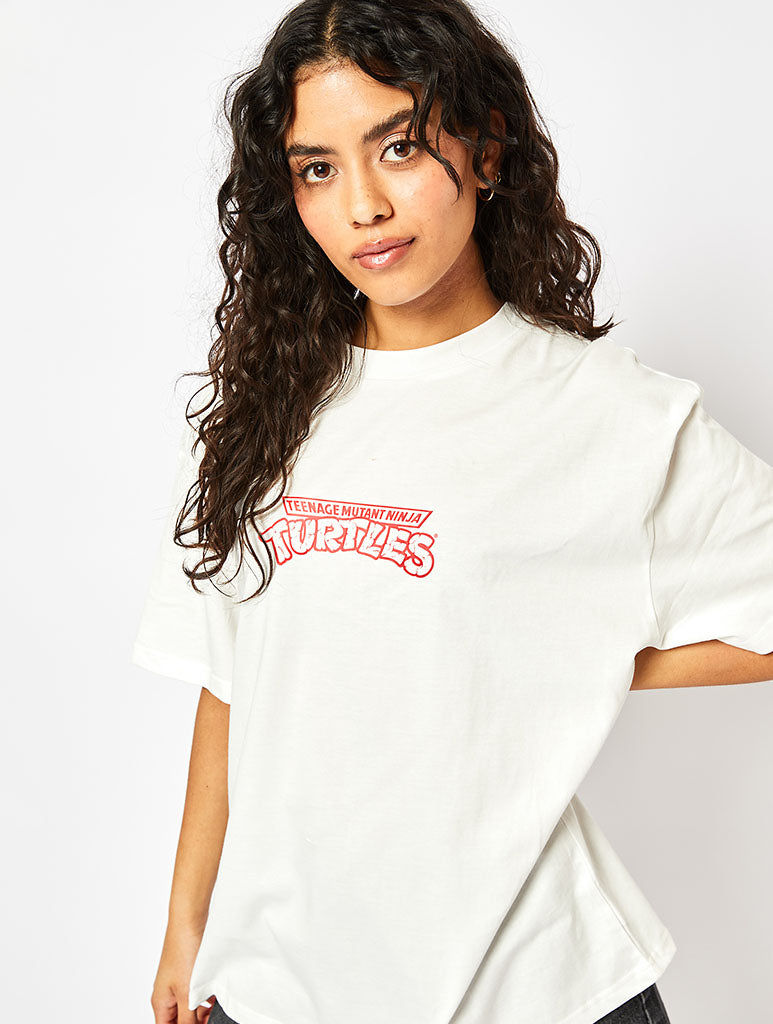 Teenage Mutant Ninja Turtles Pizza T-Shirt in White