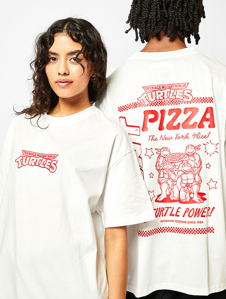 Teenage Mutant Ninja Turtles Pizza T-Shirt in White