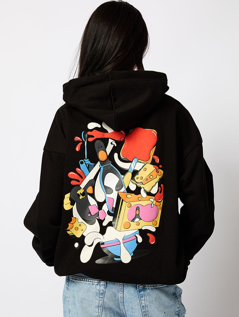 Aardman x Skinnydip Feathers Hoodie in Black Hoodies & Sweatshirts Skinnydip London