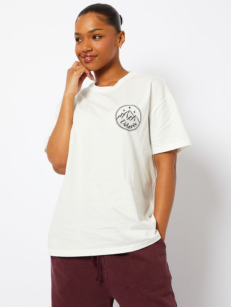 ACOTAR Sticker T-Shirt In Ecru Tops & T-Shirts Skinnydip London