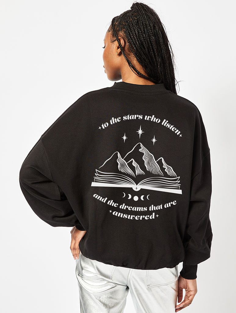 ACOTAR To The Stars Sweatshirt In Black Hoodies & Sweatshirts Skinnydip London