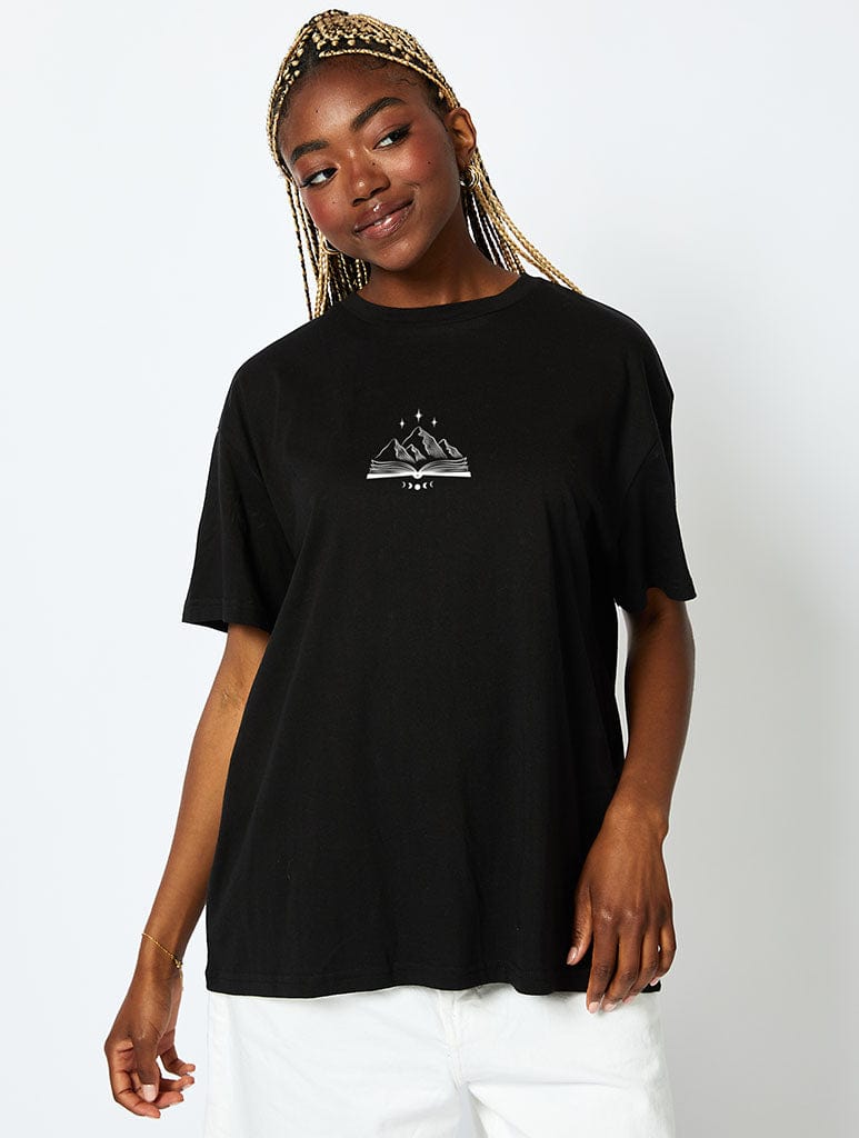 ACOTAR To The Stars T-Shirt In Black Tops & T-Shirts Skinnydip London