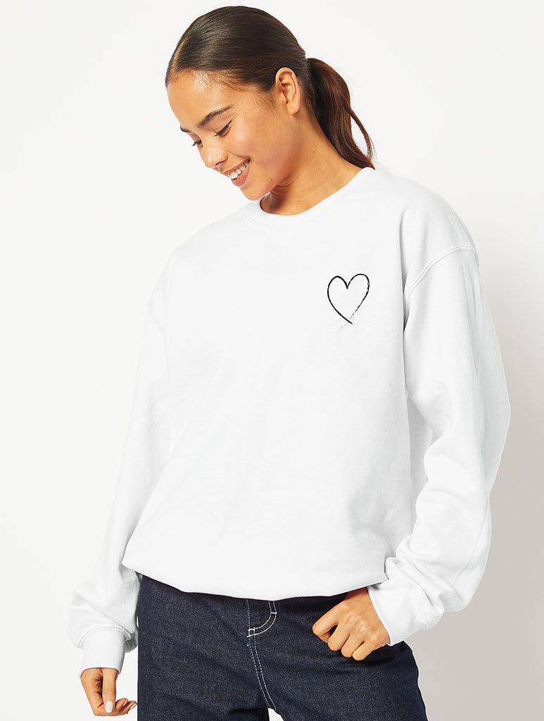 All's Fair in Love & Poetry Sweatshirt in White Hoodies & Sweatshirts Skinnydip London