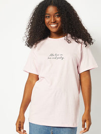 All's Fair in Love & Poetry T-Shirt in Pink Tops & T-Shirts Skinnydip London