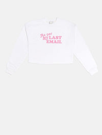 As Per White Cropped Sweatshirt Hoodies & Sweatshirts Skinnydip London