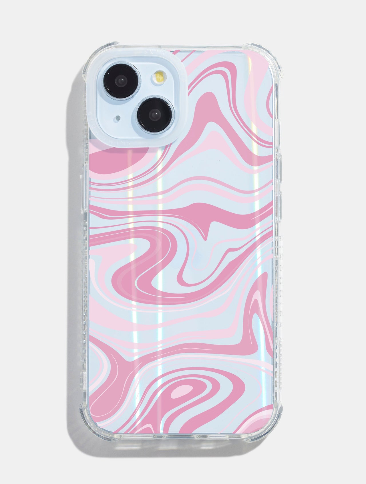 Baby Pink Swirl Holo Shock iPhone Case Phone Cases Skinnydip London