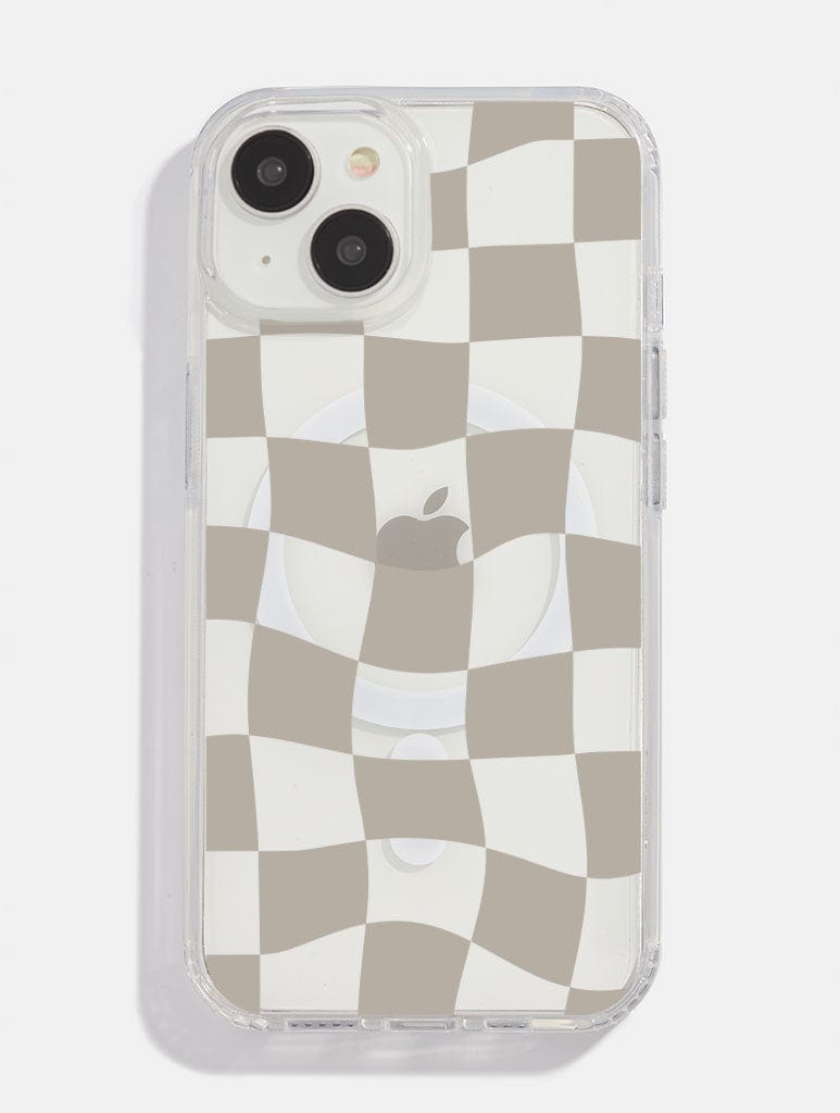 Beige Checkerboard MagSafe iPhone Case Phone Cases Skinnydip London