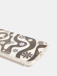 Black Floral Swirl Shock iPhone Case Phone Cases Skinnydip London