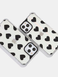 Black Heart Print Shock iPhone Case Phone Cases Skinnydip London