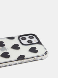 Black Heart Print Shock iPhone Case Phone Cases Skinnydip London