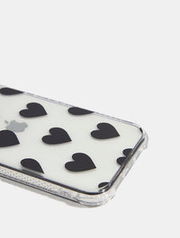 Black Heart Print Shock iPhone Case Phone Cases Skinnydip London