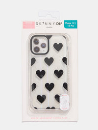 Black Heart Print Shock iPhone Case Phone Cases Skinnydip London