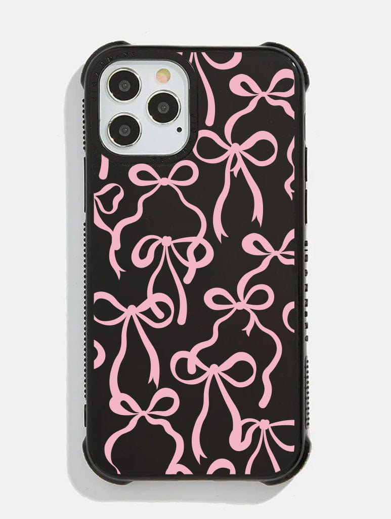 Black & Pink Bows Shock iPhone Case Phone Cases Skinnydip London