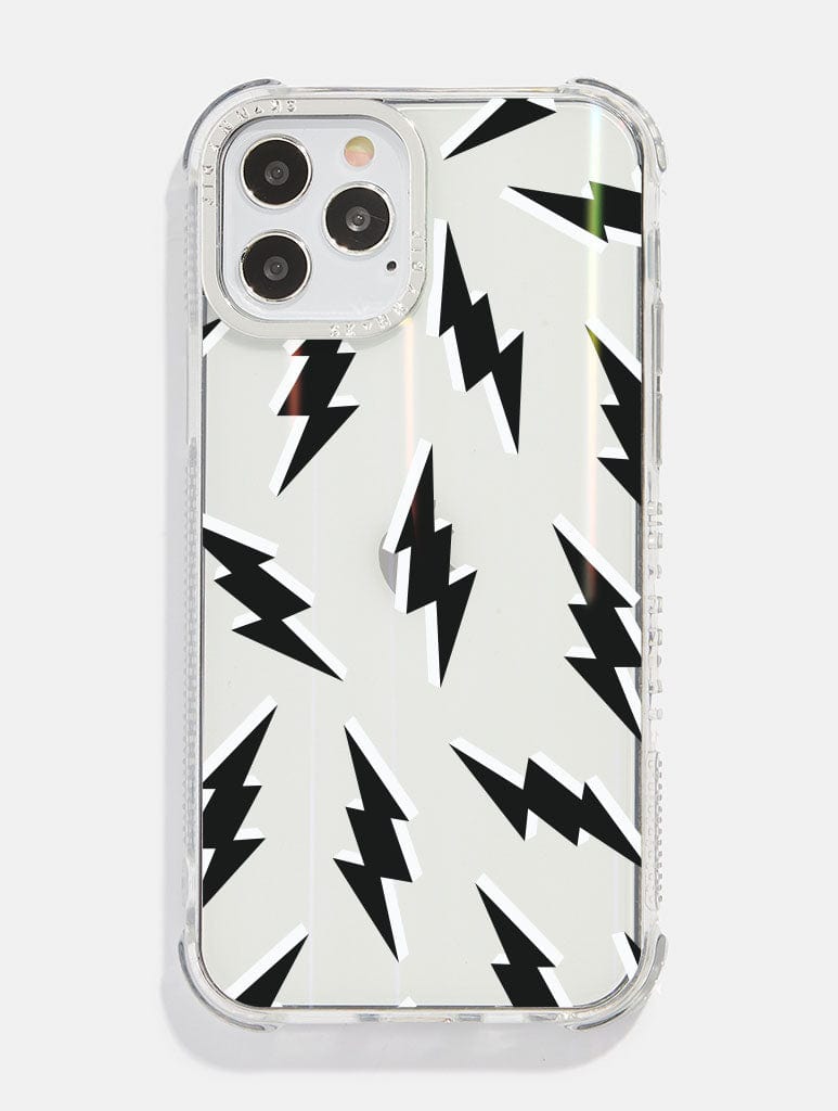 Black & White Lightning Bolt Shock iPhone Case Phone Cases Skinnydip London